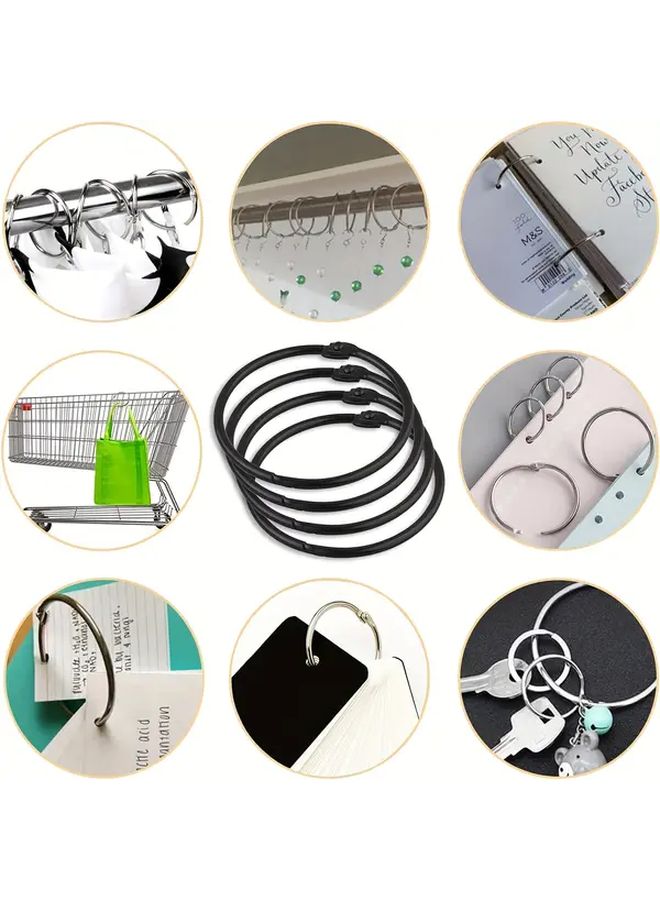 Black Shower Curtain Rings 10pcs Rustproof Drop Resistant Hooks for Bathroom - Image 5