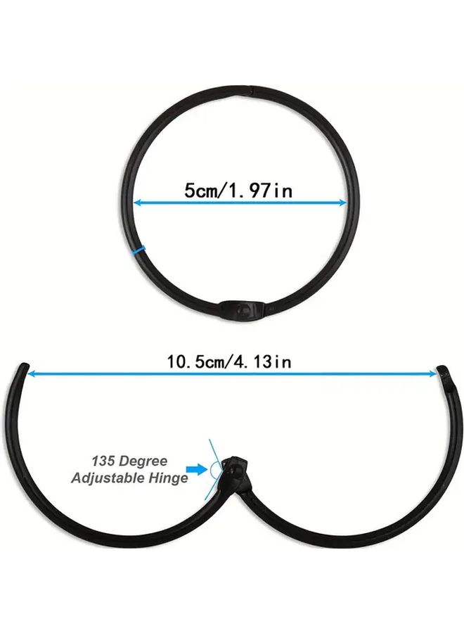 Black Shower Curtain Rings 10pcs Rustproof Drop Resistant Hooks for Bathroom - Image 3