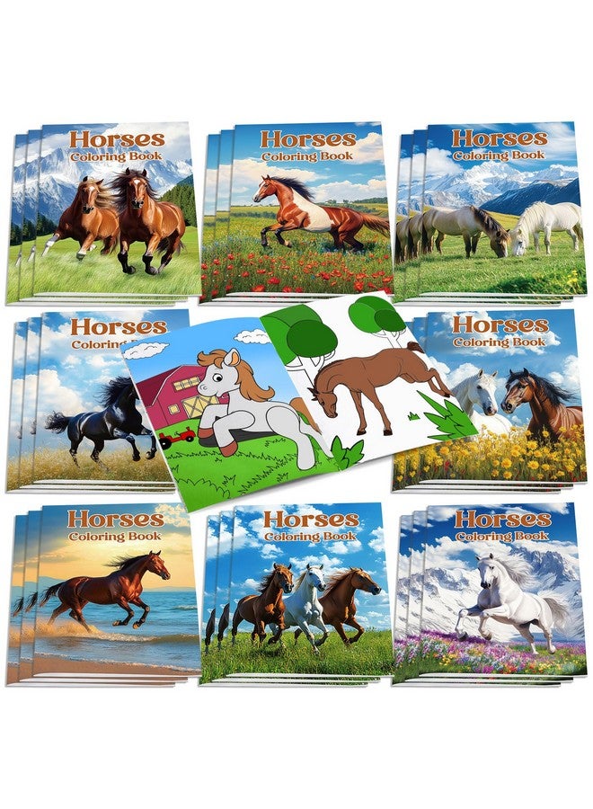 Faccito 24 Pcs Horse Coloring Books Mini Animals Coloring Activity Books Bulk DIY Art Drawing Party Favors for Horse Lover Gifts Farmhouse Animals Party Favors Supplies - Image 1