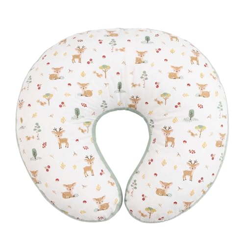 haus & kinder Baby Feeding Pillow for New Born Baby, Breastfeeding & Nursing Pillow with Removable Cover, Infant Support Cushion for 0–24 Months, Tummy Time Pillow (Whimsical Woodland) - Image 1