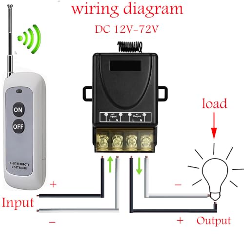QOFOWIN DC 12V Remote Control Switch,Wireless rf Low Voltage 12V/24V/10A/20A/30A Remote Relay Switch with 984FT Long Range for Motor, Fan,lamp,Lights,Anti-Theft Alarms, Roller Lind Door, - Image 2