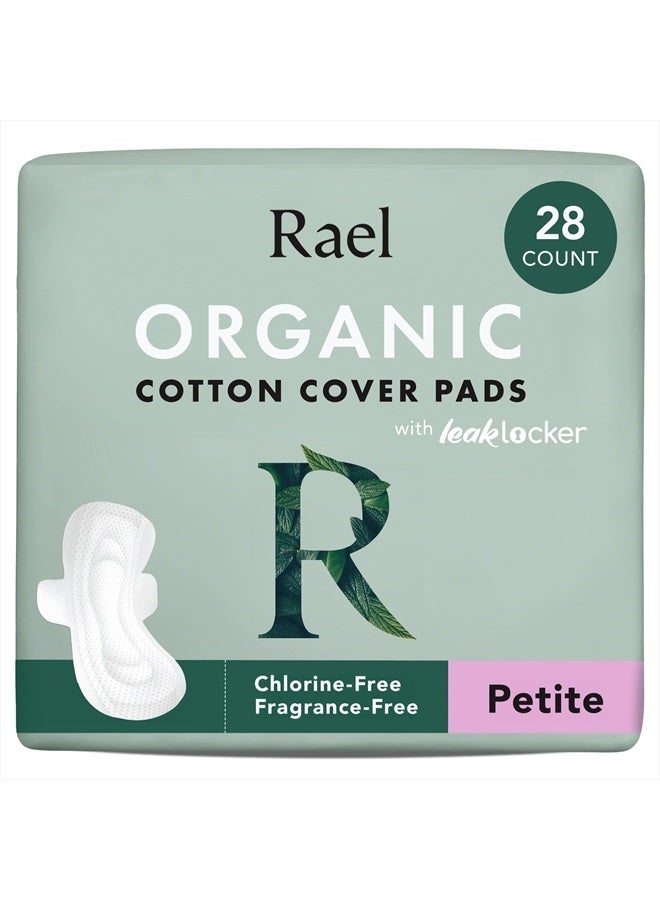 Rael Organic Cotton Cover - Period Pad with Wings Light Absorbency, Unscented, Ultra Thin (Petite, 28 Count)  - Image 1