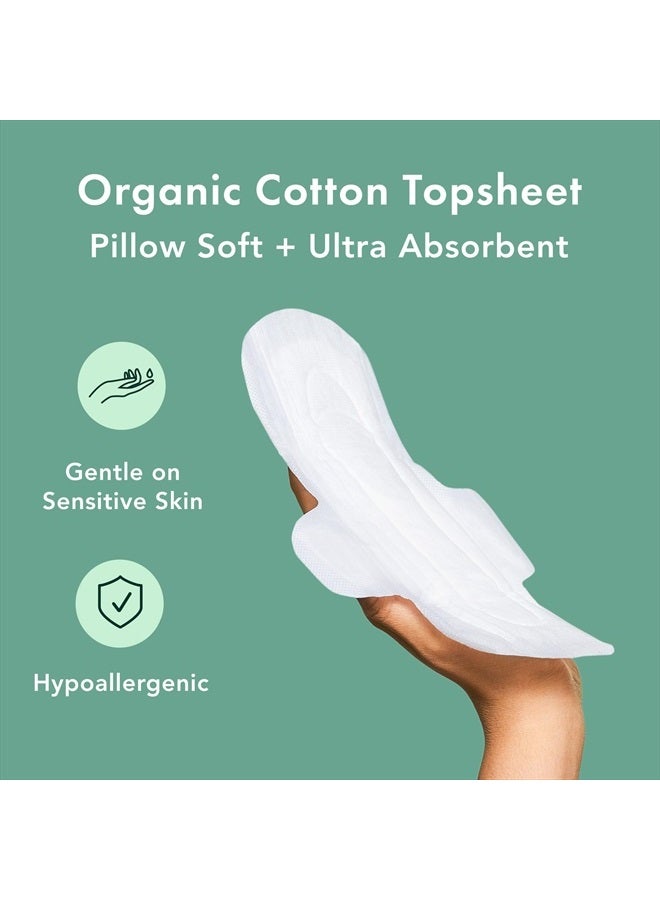 Rael Organic Cotton Cover - Period Pad with Wings Light Absorbency, Unscented, Ultra Thin (Petite, 28 Count)  - Image 4