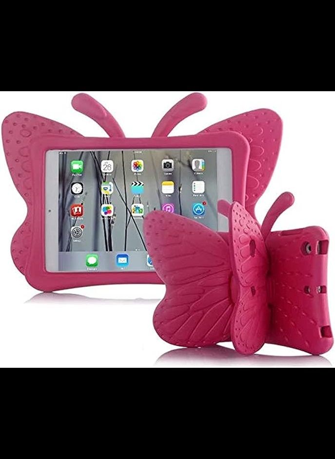 iPad 10.2 Case for Kids, iPad 8th 2020 Case, 3D Cute Cartoon Butterfly Cover Non-Toxic EVA Foam Wings Kickstand Kid-Proof Shockproof Bumper Girl Boy Gift for Apple iPad 7 8 Gen 10.2'' - Rose