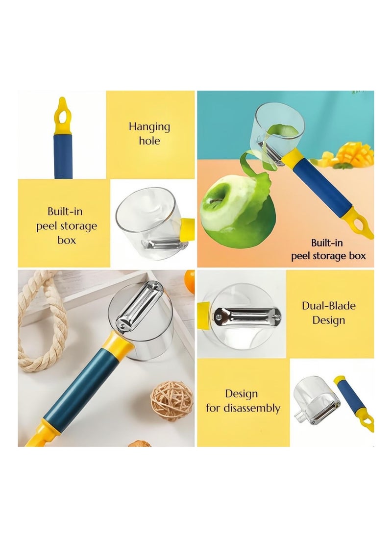 Y&D Vegetable Peeler Potato Peelers with Container, Veggie Carrot Cucumber for Kitchen, Apple Fruit Orange Peeler, Stainless Steel Lemon Mango  - Image 4