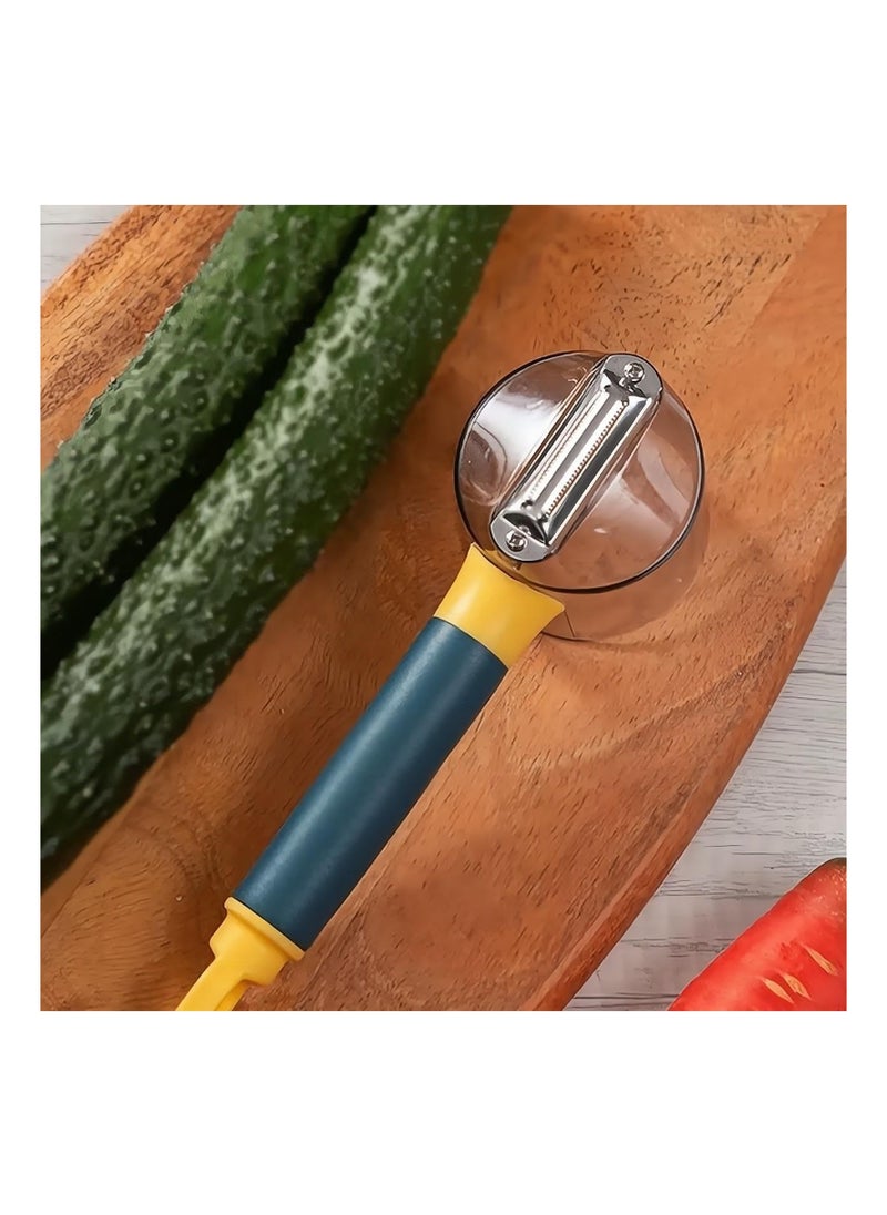 Y&D Vegetable Peeler Potato Peelers with Container, Veggie Carrot Cucumber for Kitchen, Apple Fruit Orange Peeler, Stainless Steel Lemon Mango  - Image 2