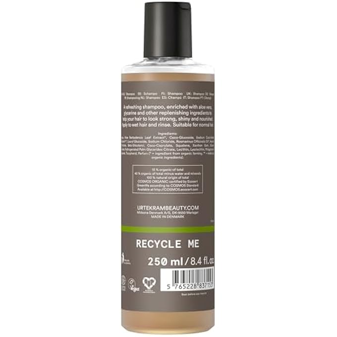 Urtekram ROSEMARY SHAMPOO FOR FINE HAIR, 250ML - CERTIFIED ORGANIC, VEGAN, NOURISHING AND STRENGTHENING FORMULA WITH ALOE VERA AND GLYCERINE FOR HEALTHY, VOLUMINOUS HAIR - Image 3