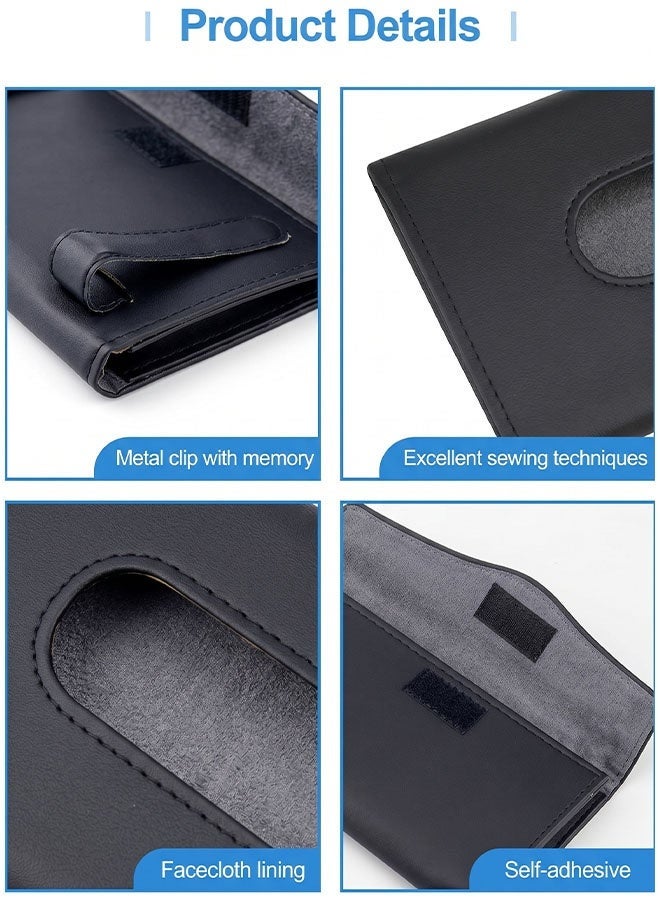 Poxvalzor Car Visor Tissue Holder, Car Tissue Holder With tissues, PU Leather Tissue Box,  Hanging Paper Towel Clip, Tissue Paper Holder Dispenser, Napkin Tissue Tray Container, remium Car Tissue Box for car, Vehicle (Black) - Image 3