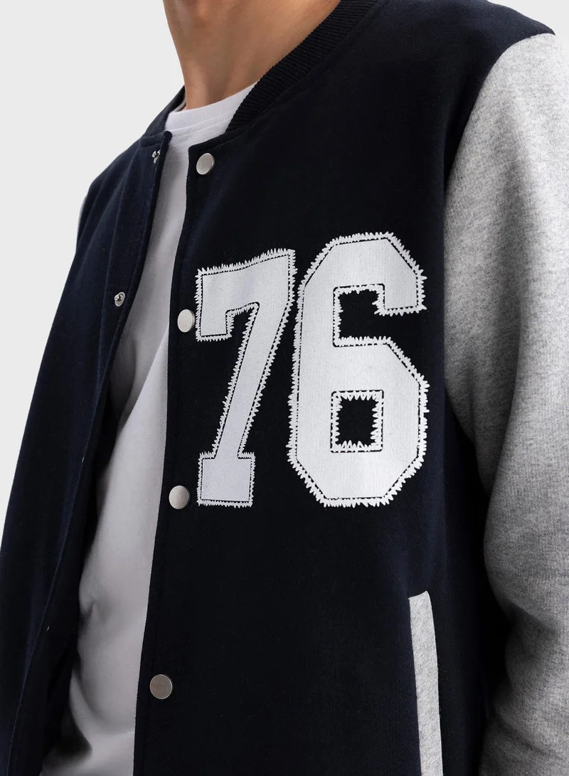 DeFacto Graphic Snap Button Jacket