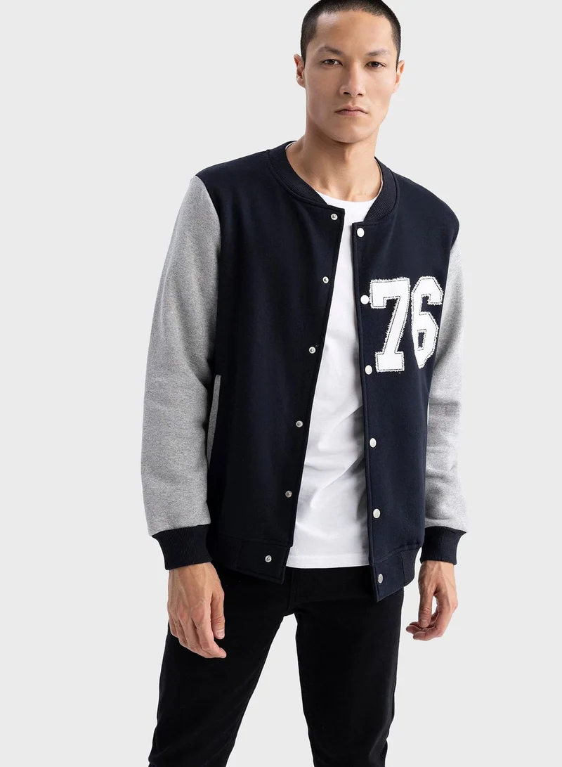 DeFacto Graphic Snap Button Jacket