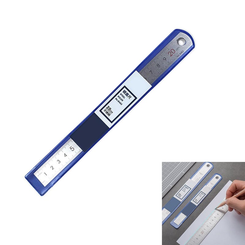 Stainless Steel Metal Ruler 15cm 20cm 30cm Straight Edge Measuring Tool - Image 3
