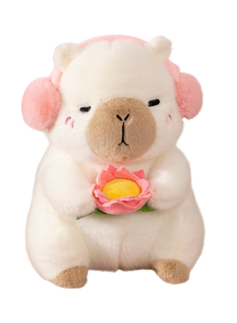 25 CM Cute Capibara Plush Toy Soft Stuffed Cartoon Animal Doll For Girls And Boys All Ages Gift（White） - Image 1