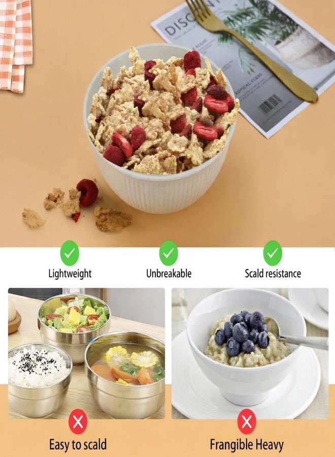 G-KARUNA Wheat Straw Bowl Set of 6, Unbreakable Cereal Bowl 26 OZ, Microwave and Dishwasher Safe Bowls for Kitchen, Reusable Plastic Bowls for Cereal, Salad, Snack and Soup, BPA Free (Color : Beige) - Image 3