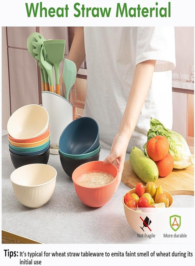 G-KARUNA Wheat Straw Bowl Set of 6, Unbreakable Cereal Bowl 26 OZ, Microwave and Dishwasher Safe Bowls for Kitchen, Reusable Plastic Bowls for Cereal, Salad, Snack and Soup, BPA Free (Color : Beige) - Image 5