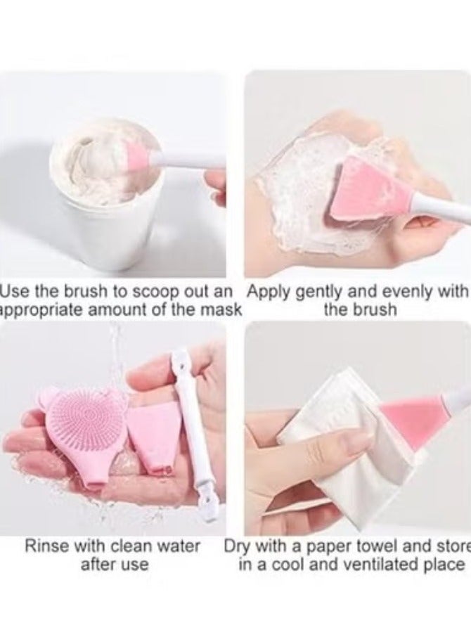 Double-Sided Silicone Face Brush for Cleansing and Mask Application – 2-in-1 Gentle Deep Exfoliating Manual Brush – Flexible Skincare Tool (1 Piece)-color may vary - Image 3