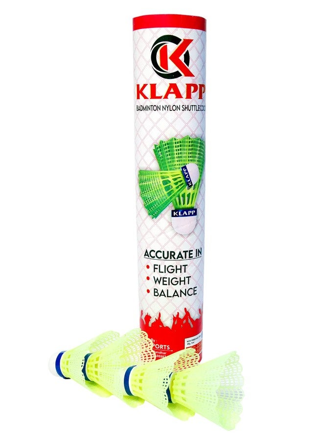 Klapp Sports Plastic Nylon Badminton Shuttle Cock Pack of 10 for Outdoor and Indoor Sports, Badminton Shuttlecocks - Image 1
