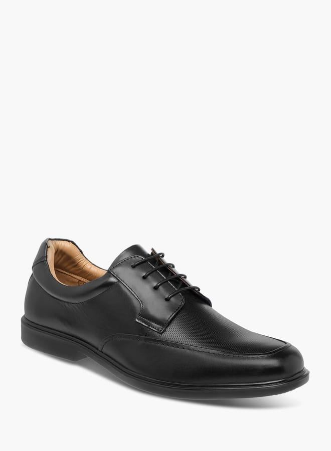 DUCHINI Mens Textured Lace-Up Derby Shoes - Image 1