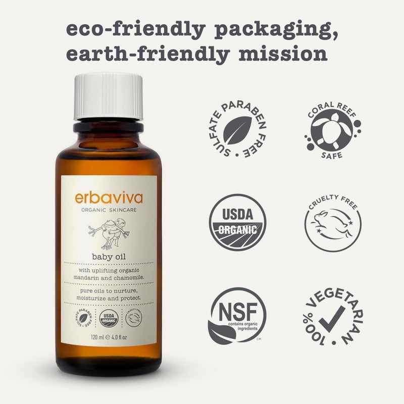 erbaviva Baby Oil, 4 Fl Oz - Image 3