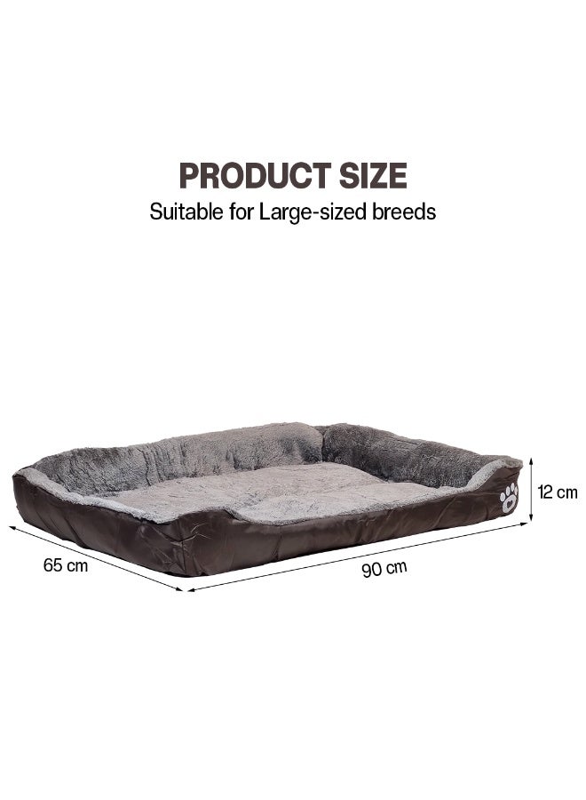 NNC PETS Dog bed with Raised bolster sides, Soft plush interior, and Non-slip bottom, Orthopedic dog bed for Medium & Large dogs, durable, comfortable dog sleeping bed, Easy to clean, 90 cm (Chocolate) - Image 2