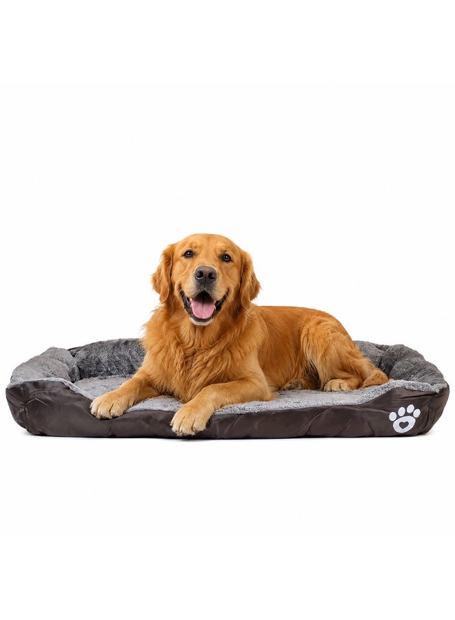 NNC PETS Dog bed with Raised bolster sides, Soft plush interior, and Non-slip bottom, Orthopedic dog bed for Medium & Large dogs, durable, comfortable dog sleeping bed, Easy to clean, 90 cm (Chocolate) - Image 1