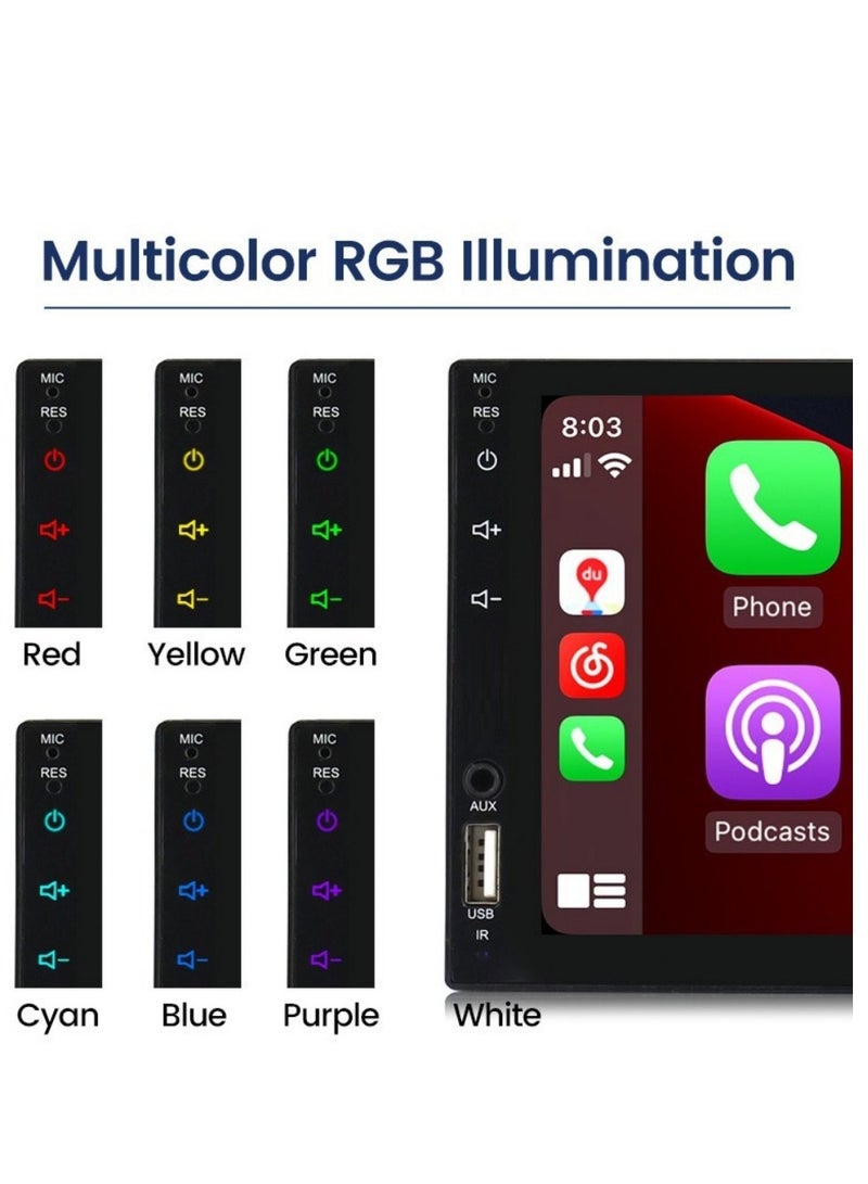 Furtey 7'' Arabic Car Screen - Wireless Apple CarPlay & Android Auto, HD 1080P Heat-Resistant Touchscreen, GPS with GCC Maps, Bluetooth 5.1, Night Vision Backup Camera for Middle East Cars - Image 2