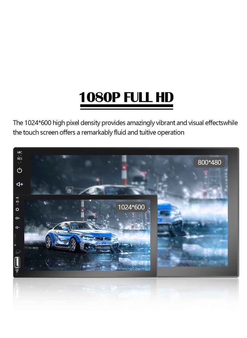 فورتي - 7 بوصة شاشة السيارة العربية - واي فاي ابل كاربلاي اند اندرويد للسيارات ، HD 1080P شاشة تعمل باللمس مقاومة للحرارة ، مع نظام تحديد المواقع خريطة دول مجلس التعاون الخليجي ، بلوتوث 5.1 ، كاميرا الرؤية الليلية احتياطية لسيارات الشرق الأوسط - Image 1