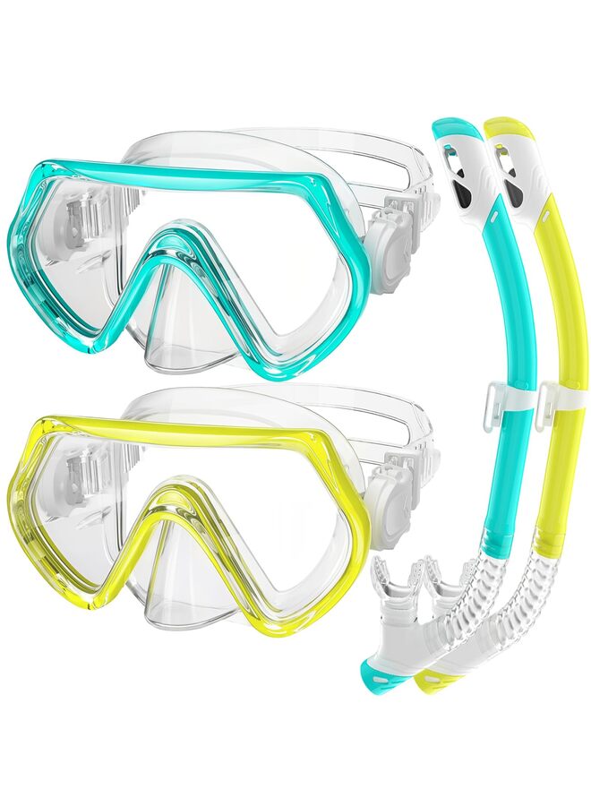 Snorkeling Gear for Adults Snorkel mask Set Scuba Diving mask Dry Snorkel Swimming Glasses Swim Dive mask Nose Cover Youth Diving - Image 1