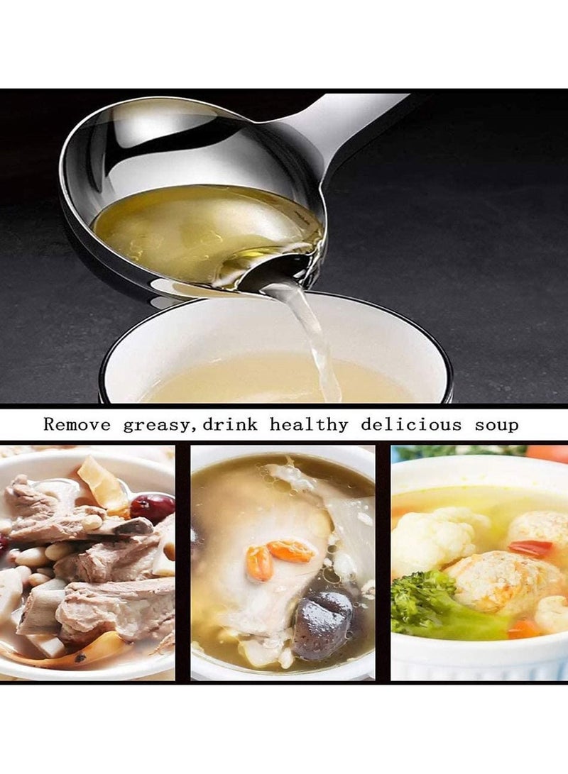 Oil Filter Spoon, Fat Separator Remover Skimmer with Heat Insulation Anti-scalding Plastic Handle, Stainless Steel Colander for Kitchen - Image 5