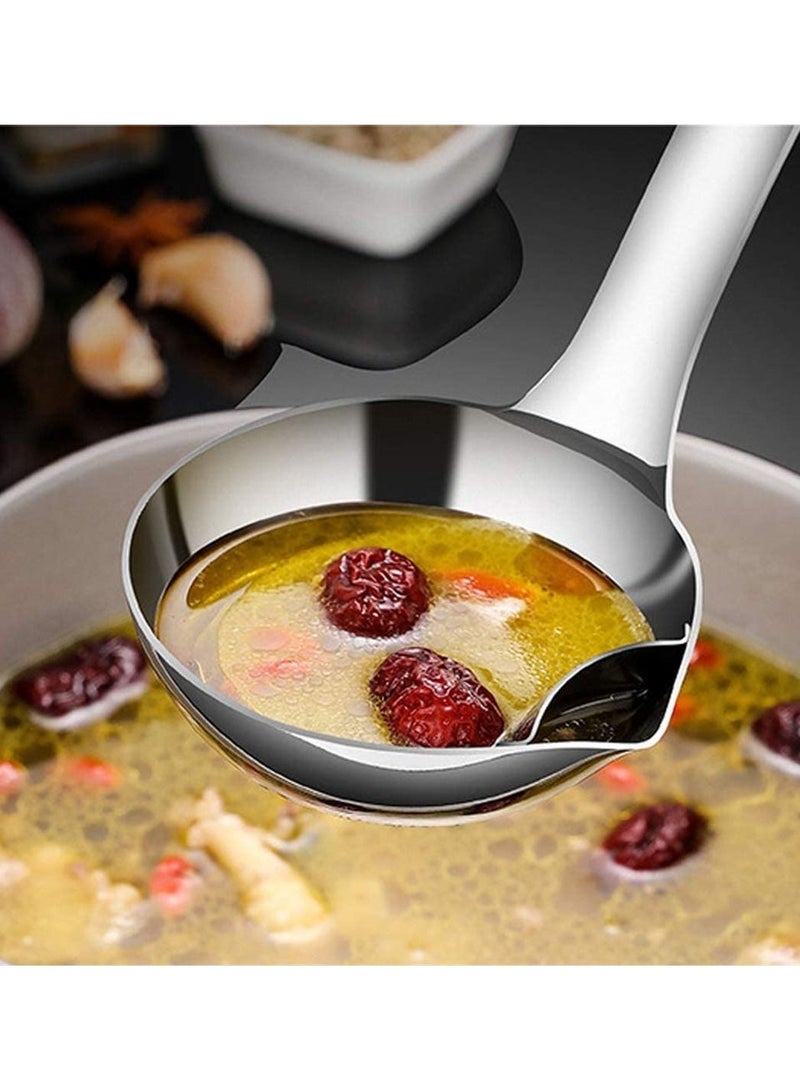 Oil Filter Spoon, Fat Separator Remover Skimmer with Heat Insulation Anti-scalding Plastic Handle, Stainless Steel Colander for Kitchen - Image 2
