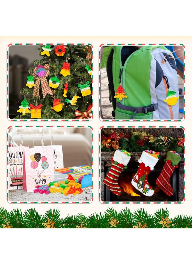 PICcircuit 24 Pack Christmas Party Favors Pop Fidget Toys Bulk Keychain Its Christmas Goodie Bag Stuffers Christmas Stocking Stuffers Kids Christmas Toys Birthday Students Small Kid Classroom Prizes Bulk Toys It  - Image 5
