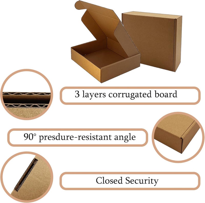 KIAECHWU Shipping Boxes 8x7x2 inch 25 Pack,Brown Corrugated Boxes Mailer Packaging for Mailing Small Business，E-Commerce Gift Boxes for Wrapping Present Moving Storage Heavy Duty Recycled Cardboard Boxes - Image 4