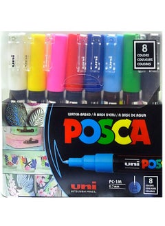 POSCA 8-Color Paint Marker Set Pc-1M Medium Multicolor  - Image 1