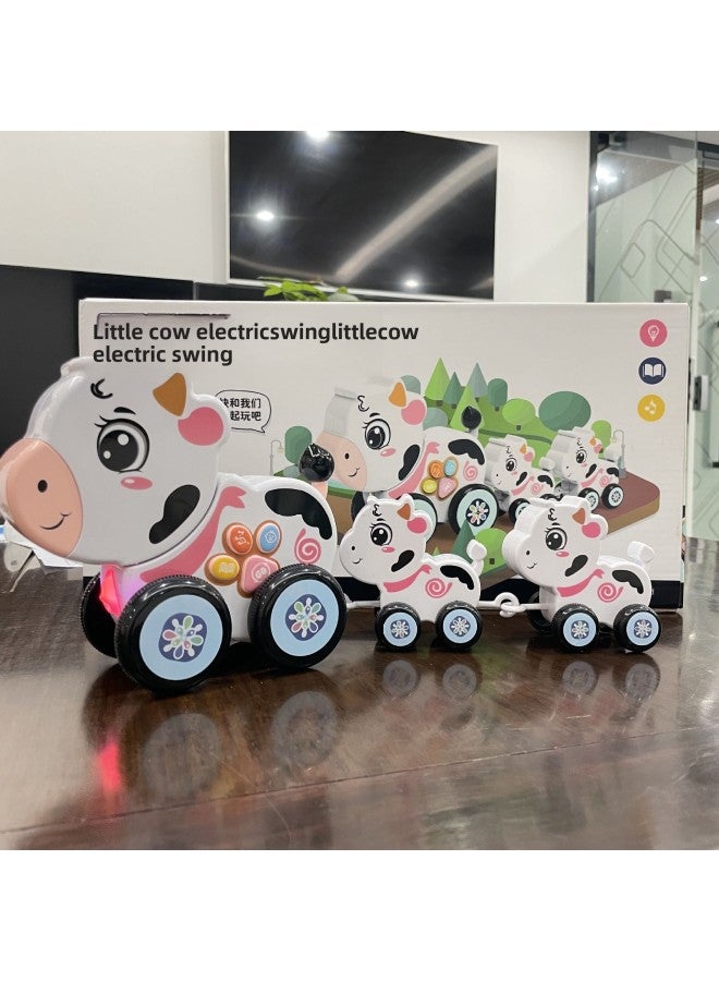 Children's Early Education Electric Dragging Walking Swing Cartoon Cute Dog Cow Animal Story Telling Infant Educational Toys-Color:Electric Cute Dog - Image 2