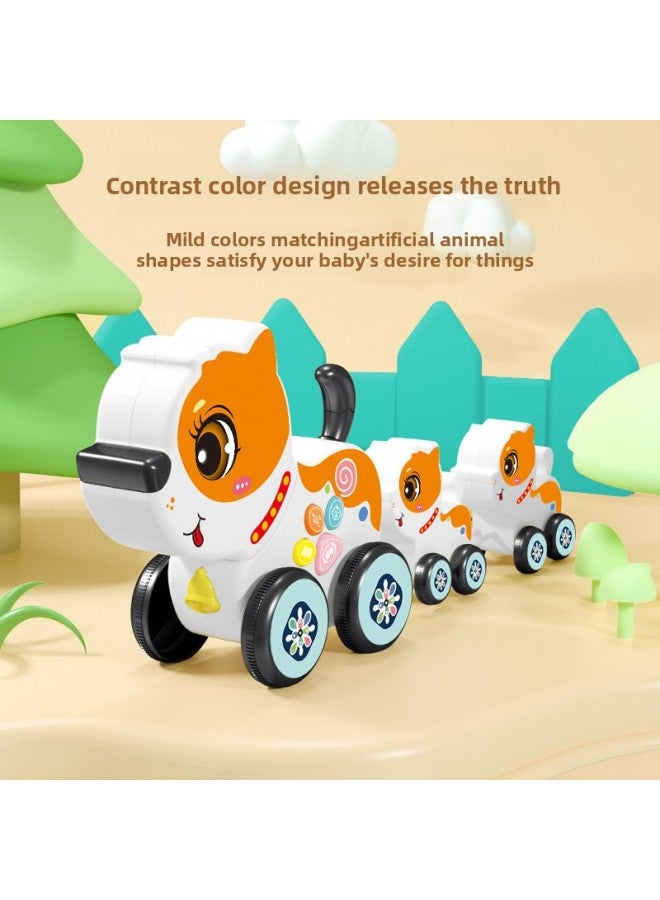 Children's Early Education Electric Dragging Walking Swing Cartoon Cute Dog Cow Animal Story Telling Infant Educational Toys-Color:Electric Cute Dog - Image 4