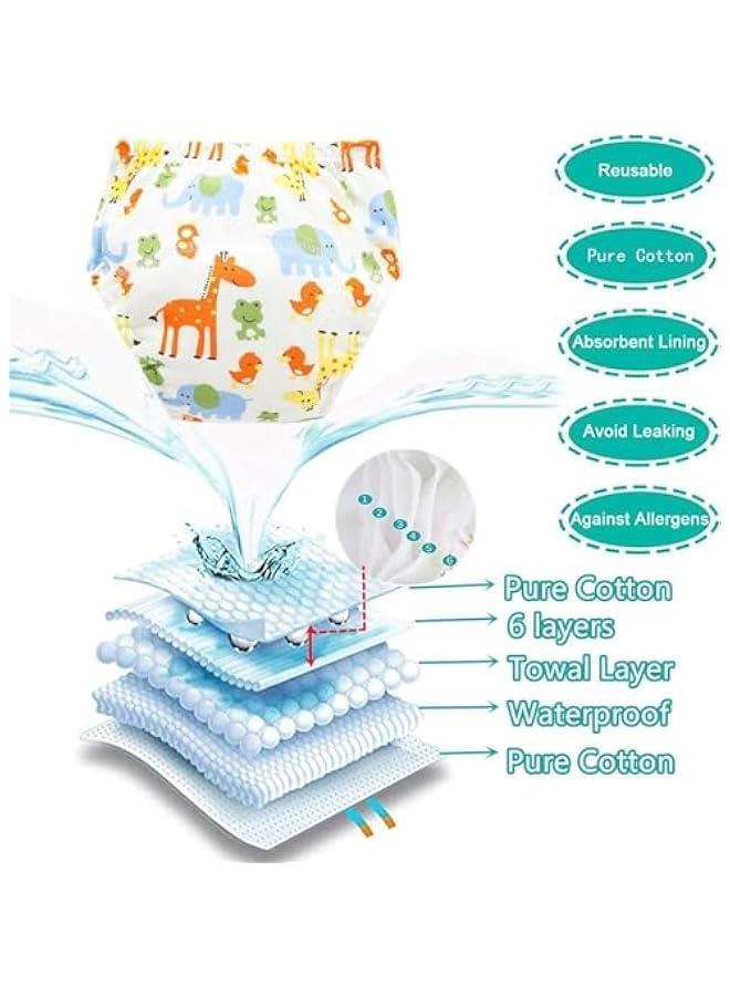 Gonice 6 Pieces Reusable Training Pants Strong Absorbent Toddler Potty Training Underwear for 12-19kg (0-4 Years Old)6-Layers Breathable Cotton Baby Boys Girls Toddlers Unisex Training Underpants - Image 3