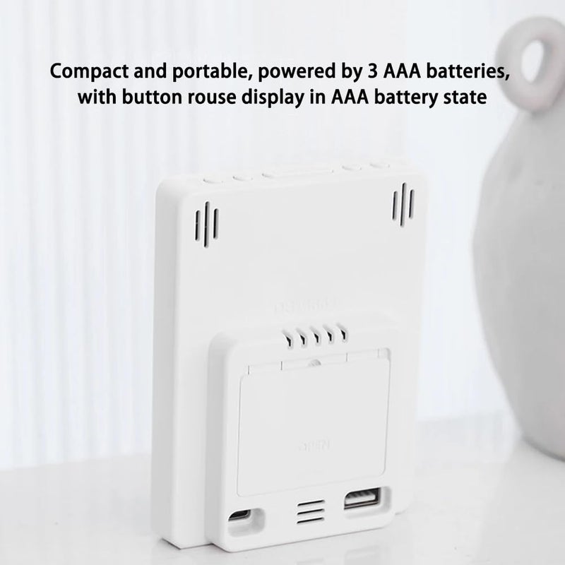 Ziyan Digital Large Display Alarm Clock LED Temperature and Humidity Display Automatic Brightness Electronic Clock for Home Office - Image 2