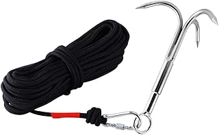 MHDMAG MHDMAG Grappling Hook, Anchor Hook Carabiner Climbing with 3-Claw Stainless Steel Hooks for Anchor Retrieving, Outdoor - Image 1