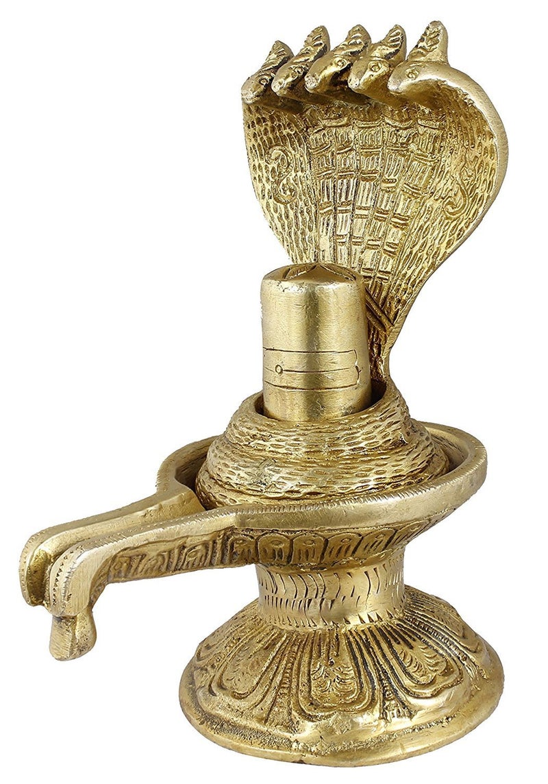 ARTVARKO Shivling Idol Brass Shiva Murti Shivlingam Puja Statue God Mandir Temple Pooja Puja Home Decor Vastu Showpiece Height 6 Inches - Image 2