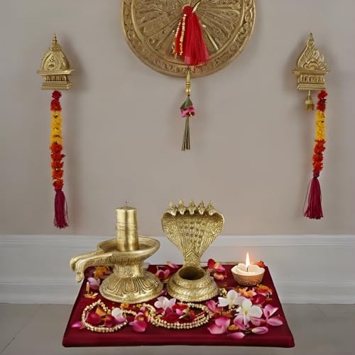 ARTVARKO Shivling Idol Brass Shiva Murti Shivlingam Puja Statue God Mandir Temple Pooja Puja Home Decor Vastu Showpiece Height 6 Inches - Image 5