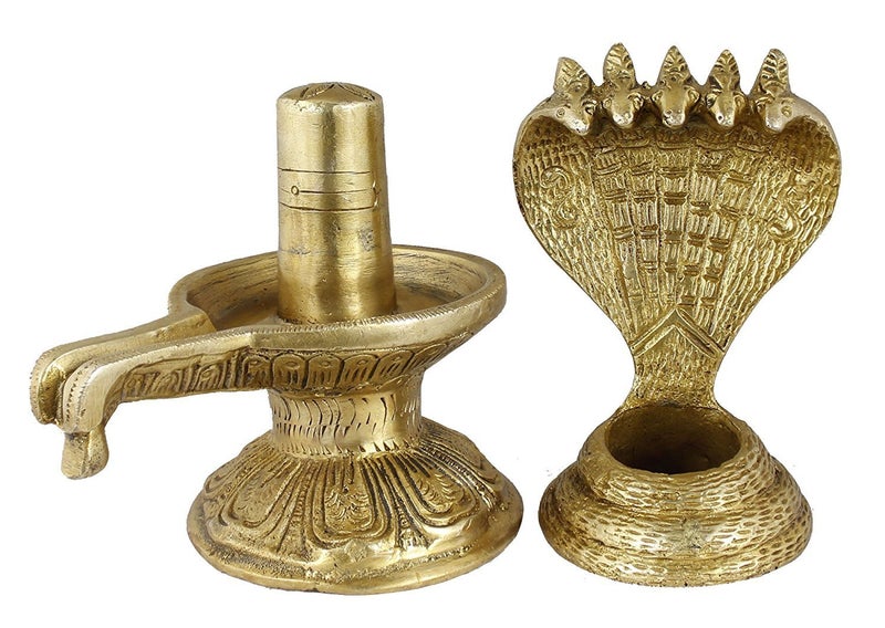 ARTVARKO Shivling Idol Brass Shiva Murti Shivlingam Puja Statue God Mandir Temple Pooja Puja Home Decor Vastu Showpiece Height 6 Inches - Image 1