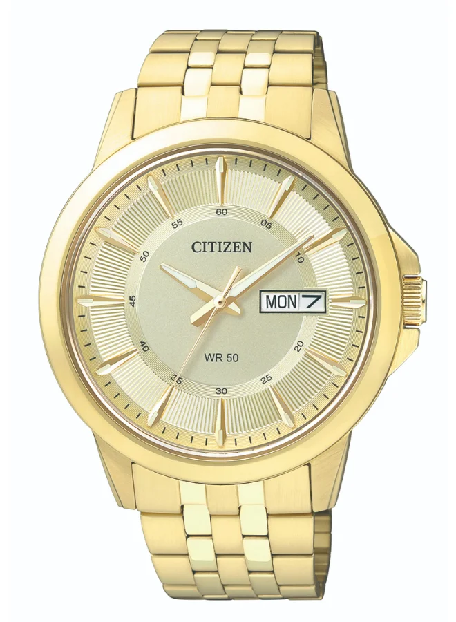 CITIZEN Men's Stainless Steel Strap with Gold Plating Quartz Standard Watch BF2013-56P - 41 mm