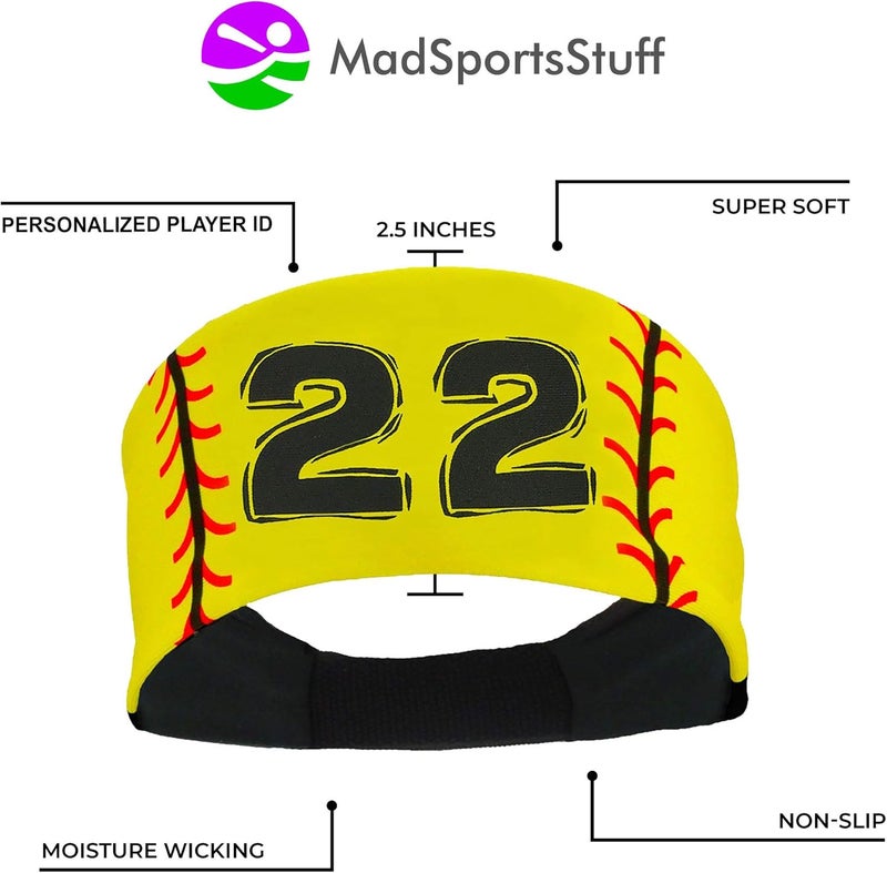 MadSportsStuff Softball Headband for Girls with Jersey Number (Numbers 00-39) - Image 4