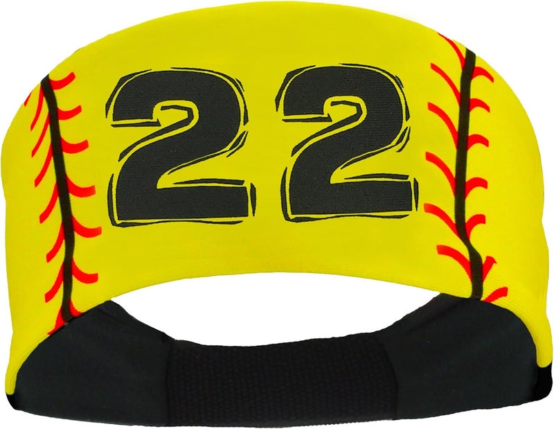 MadSportsStuff Softball Headband for Girls with Jersey Number (Numbers 00-39) - Image 1