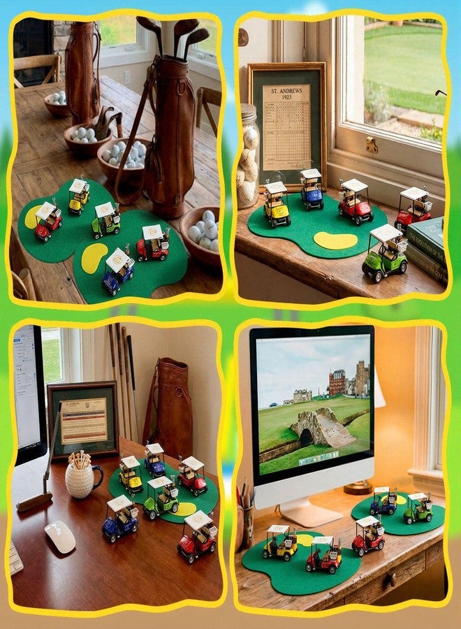 Mindsoft 6 Sets Golf Centerpieces Table Decorations with Green Mats and Mini Pull Back Cart Golf Party Supplies Green Felt Mats Course Pullback Vehicle for Golfing Themed Sport Birthday Party Decor - Image 4