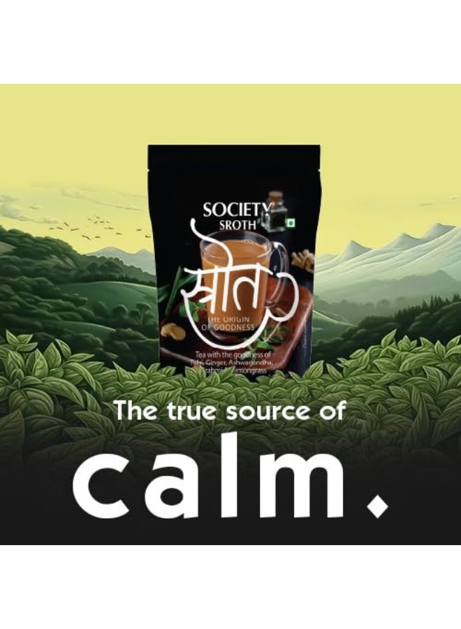 Society Sroth Ayurvedic Tea | With Goodness of Tulsi, Ashwagandha & Brahmi | Immunity Booster | 250 g Pouch - Image 3