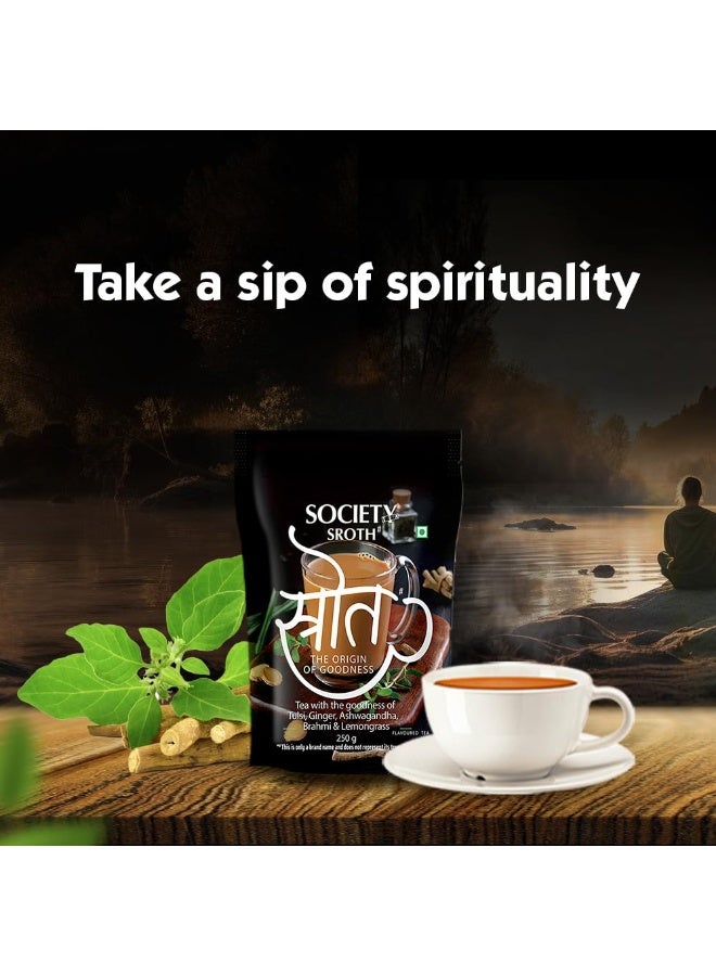 Society Sroth Ayurvedic Tea | With Goodness of Tulsi, Ashwagandha & Brahmi | Immunity Booster | 250 g Pouch - Image 2