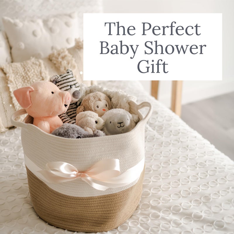 Natemia Extra Large Woven Storage Basket (20" x 20" x 14") - Baby & Toy Organizer, Blanket Basket, Perfect Baby Registry Gift - Image 5