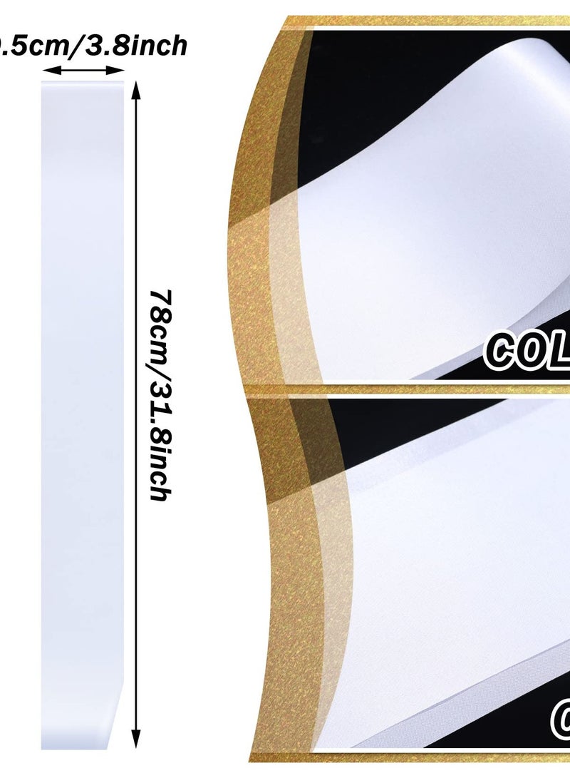 إكسفور 36 قطعة من أوشحة مسابقات الساتان الفارغة، أوشحة DIY لمهرجانات الجمال، وحفلات الزفاف، وأعياد الميلاد، والحفلات الراقصة، وديكورات حفلات العزوبية (أبيض) - Image 3