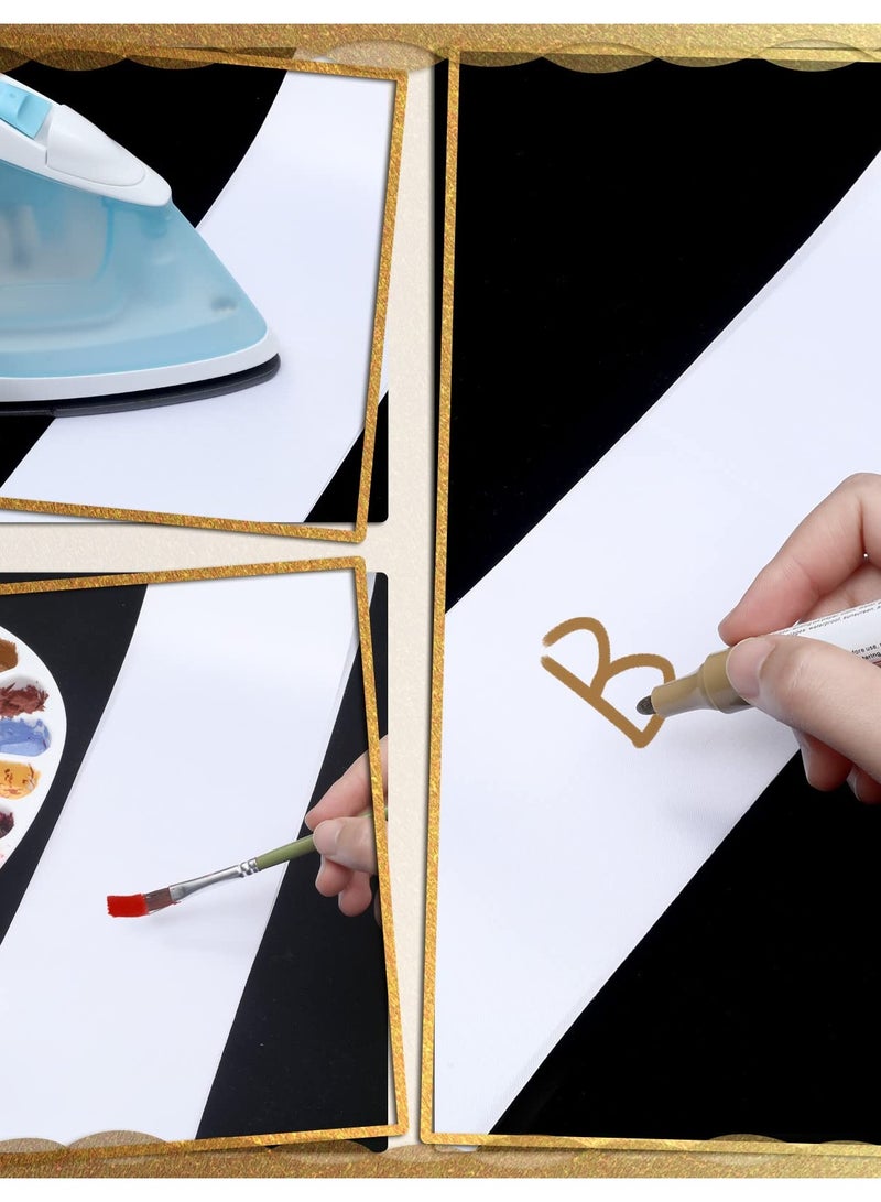 إكسفور 36 قطعة من أوشحة مسابقات الساتان الفارغة، أوشحة DIY لمهرجانات الجمال، وحفلات الزفاف، وأعياد الميلاد، والحفلات الراقصة، وديكورات حفلات العزوبية (أبيض) - Image 4