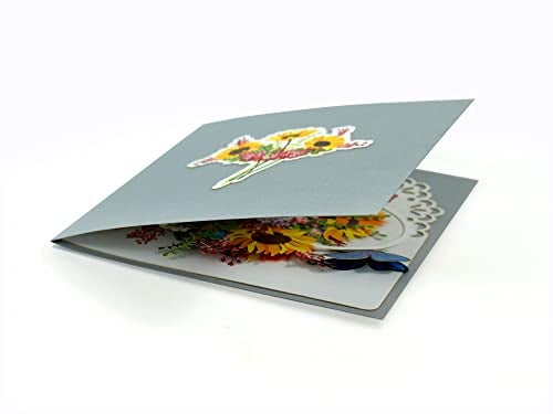 CUT POPUP.COM CUTPOPUP Mothers Day Card, 3D Flower Greeting, Birthday Card for Women, Wife, Grandma (Sunflowers Basket) - Image 4